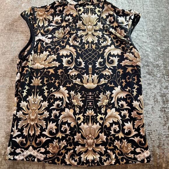 Karee top in women’s size black tan sleeveless blouse VTG 90s y2k - Picture 5 of 6